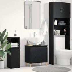 vidaXL Dulap pentru Chiuveta de Baie Stejar Negru 58 x 33 x 60 cm GartenMobel Dekor (862809)