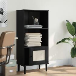 vidaXL Biblioteca SENJA aspect ratan negru 60x35x130 cm lemn masiv pin GartenMobel Dekor (358060) Biblioteca