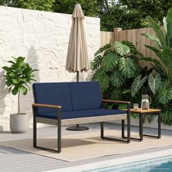 vidaXL Banca de exterior Gri si albastru marin 107 x 61 x 80 cm GartenMobel Dekor (42025340)
