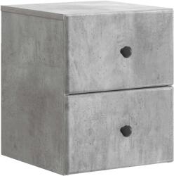 vidaXL Noptiera suspendata cu 2 sertare, gri beton, 34, 5x33x40 cm (899151)