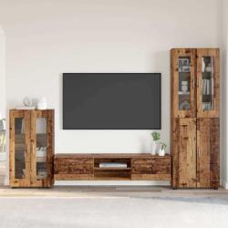 vidaXL Set comoda TV cu sertar FLORIN 3 pcs Lemn vechi Lemn compozit GartenMobel Dekor (3397982)