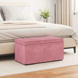 vidaXL Taburet Roz 81 x 41 x 40 cm Catifea si lemn stratificat GartenMobel Dekor (876783)