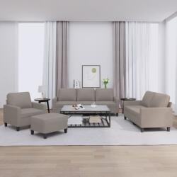 vidaXL Set de canapea cu perne, 4 piese, gri taupe, material textil GartenMobel Dekor (3201443) Canapea