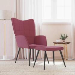 vidaXL Scaun de relaxare cu taburet, rosu vin, textil GartenMobel Dekor (327960)