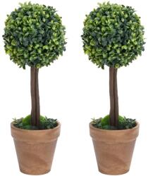 vidaXL Plante artificiale cimisir cu ghiveci 2 buc. verde 56 cm minge GartenMobel Dekor (336517)