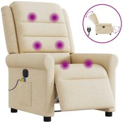 vidaXL Fotoliu electric de masaj rabatabil, crem, textil GartenMobel Dekor (3303312)