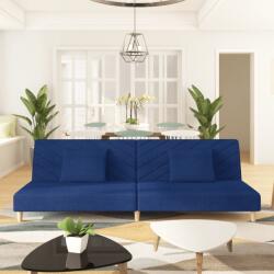 vidaXL Canapea extensibila cu 2 locuri, 2 perne, albastru, textil GartenMobel Dekor (375893) Canapea