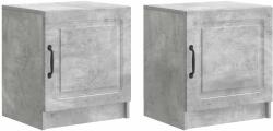 vidaXL Set 2 noptiere pentru dormitor, gri beton, 43 x 34, 5 x 47 cm (895722)