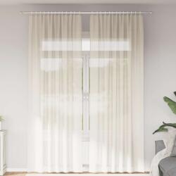 vidaXL Perdele Voile cu buzunare pentru bare 2 buc crem GartenMobel Dekor (4102180)