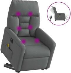 vidaXL Fotoliu electric masaj rabatabil cu ridicare, gri închis textil GartenMobel Dekor (3303063)