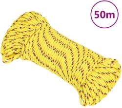 vidaXL Franghie de barca, galben, 3 mm, 50 m, polipropilena GartenMobel Dekor (152588)