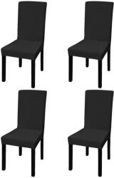 vidaXL Huse de scaun elastice drepte, 4 buc. , negru GartenMobel Dekor (131419)