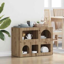 vidaXL Bufet Stejar Artizanal 80.5 x 35 x 59 cm Lemn compozit GartenMobel Dekor (891333) Comoda