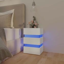 vidaXL Dulap noptiera cu LED, alb, 45x35x67 cm, lemn prelucrat GartenMobel Dekor (326840)