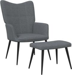vidaXL Scaun de relaxare cu taburet, gri închis, textil GartenMobel Dekor (327953)