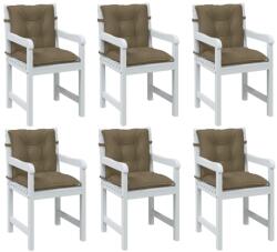 vidaXL Perne scaun cu spatar mic 6 buc. melanj taupe 100x50x7cm textil GartenMobel Dekor (4002405)