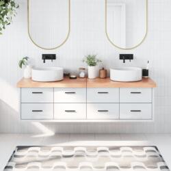 vidaXL Blat de baie, maro deschis, 180x50x(2-6) cm, lemn masiv tratat GartenMobel Dekor (3156166)