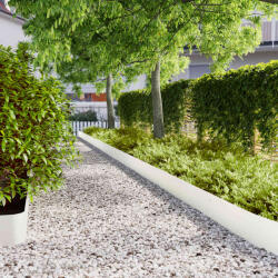 vidaXL Borduri de gazon 10 buc Alb 20x103 cm Otel laminat la rece GartenMobel Dekor (860155)