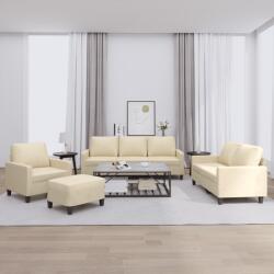 vidaXL Set de canapele cu perne, 4 piese, crem, textil GartenMobel Dekor (3201438) Canapea