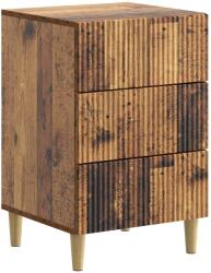 vidaXL Noptiera cu 3 sertare din lemn prelucrat, finisaj lemn vechi, 43x41x66, 5 cm (894563)