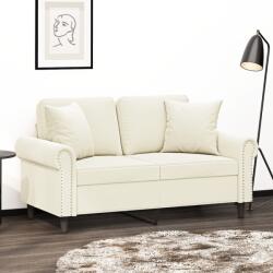 vidaXL Canapea cu 2 locuri cu pernute, crem, 120 cm, catifea GartenMobel Dekor (3200943) Canapea