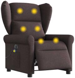 vidaXL Fotoliu electric de masaj rabatabil, maro închis, textil GartenMobel Dekor (3303369)