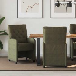 vidaXL Scaune de dining cu roti 2 pcs Verde militar 58 x 67 x 97 cm GartenMobel Dekor (42017864)