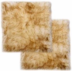 vidaXL Pernute scaun 2 buc, maro melanj 40x40 cm, piele oaie naturala GartenMobel Dekor (283887)