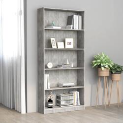 vidaXL Biblioteca cu 5 rafturi gri beton, 80x24x175 cm, lemn prelucrat GartenMobel Dekor (800922) Biblioteca