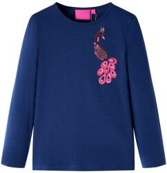 vidaXL Tricou pentru copii cu maneci lungi, bleumarin, 128 GartenMobel Dekor (13597)