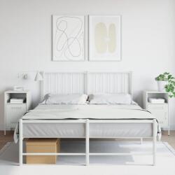 vidaXL Noptiere, 2 buc. , alb, 36x39x68 cm, otel GartenMobel Dekor (843077)