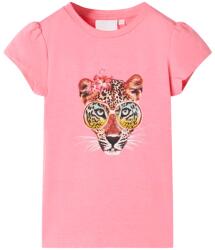 vidaXL Tricou pentru copii, roz neon, 128 GartenMobel Dekor (10457)