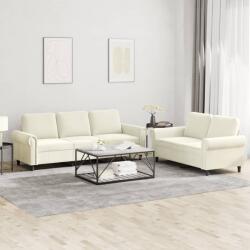 vidaXL Set de canapele cu perne, 2 piese, crem, catifea GartenMobel Dekor (3202258) Canapea