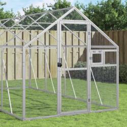 vidaXL Voliera de pasari, argintiu, 1, 79x4x1, 85 m, aluminiu GartenMobel Dekor (3155797)