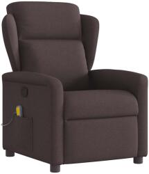 vidaXL Fotoliu de masaj rabatabil, maro închis, material textil GartenMobel Dekor (4015591)
