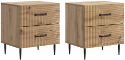 vidaXL Set 2 noptiere stejar artizanal cu 2 sertare, 43x34, 5x47, 5 cm (894774)