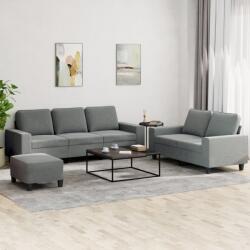 vidaXL Set de canapele, 3 piese, gri închis, textil GartenMobel Dekor (3201907) Canapea
