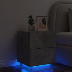 vidaXL Noptiera cu lumini LED, gri beton, lemn prelucrat GartenMobel Dekor (836741)