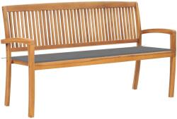 vidaXL Banca de gradina stivuibila cu perna, 159 cm, lemn masiv de tec GartenMobel Dekor (3063307)