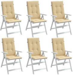 vidaXL Perne scaun cu spatar înalt 6 buc. melanj bej 120x50x4cm textil GartenMobel Dekor (4002423)