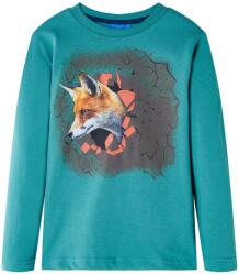 vidaXL Tricou copii cu maneci lungi albastru verzui închis 116 GartenMobel Dekor (13356)
