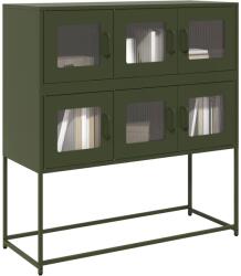 vidaXL Dulap, verde masliniu, 100, 5x39x107 cm, otel laminat la rece GartenMobel Dekor (853426) Comoda