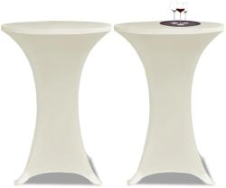 vidaXL Husa de masa cu picior Ø70 cm, 2 buc. , crem, elastic GartenMobel Dekor (241208)