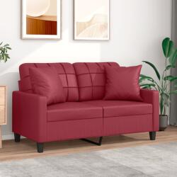 vidaXL Canapea cu 2 locuri cu pernute, rosu vin 120 cm piele ecologica GartenMobel Dekor (3200801) Canapea