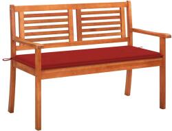 vidaXL Banca gradina 2 locuri, cu perna, 120 cm, lemn masiv eucalipt GartenMobel Dekor (3060975)