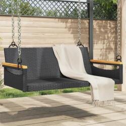 vidaXL Banca de balansoar, negru, 109x62x40 cm, poliratan GartenMobel Dekor (368143)