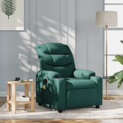vidaXL Fotoliu de masaj rabatabil, verde închis, material textil GartenMobel Dekor (374162)