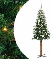 vidaXL Brad de Craciun subtire Verde 150 cm PVC si lemn de PIN masiv GartenMobel Dekor (3394853)