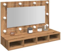 vidaXL Dulap cu oglinda si LED, Artisan Stejar, 90x31, 5x62 cm GartenMobel Dekor (857006)
