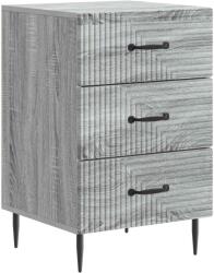 vidaXL Noptiera gri sonoma cu 3 sertare, din lemn prelucrat, 43x41x66, 5 cm (894791)